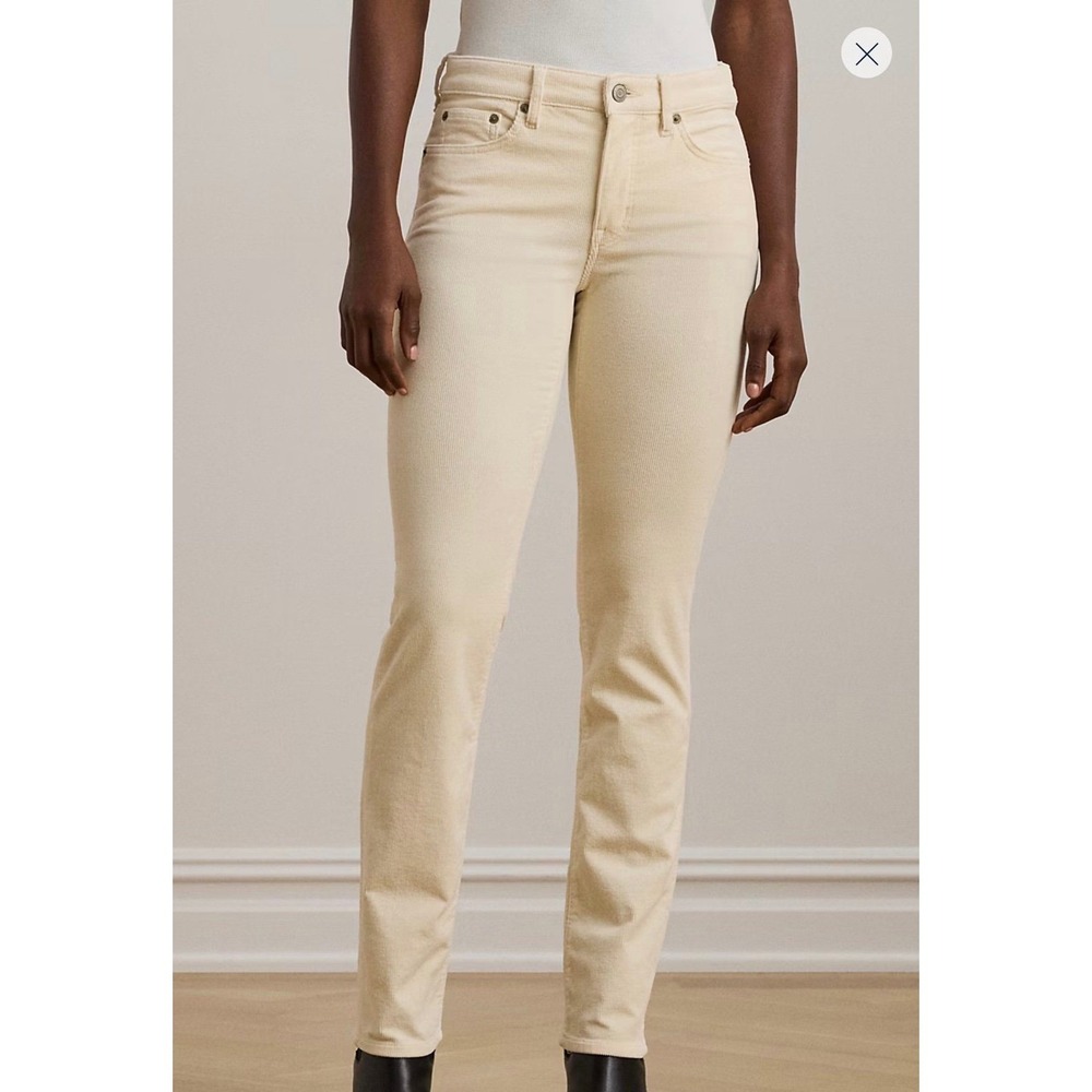 Lauren Ralph Lauren Premier Straight Ivory Off White Jeans Size 4